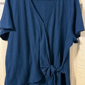 Women's Black Tie-Front Top